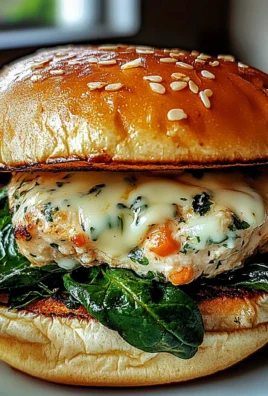 White Cheddar and Spinach Chicken Burgers