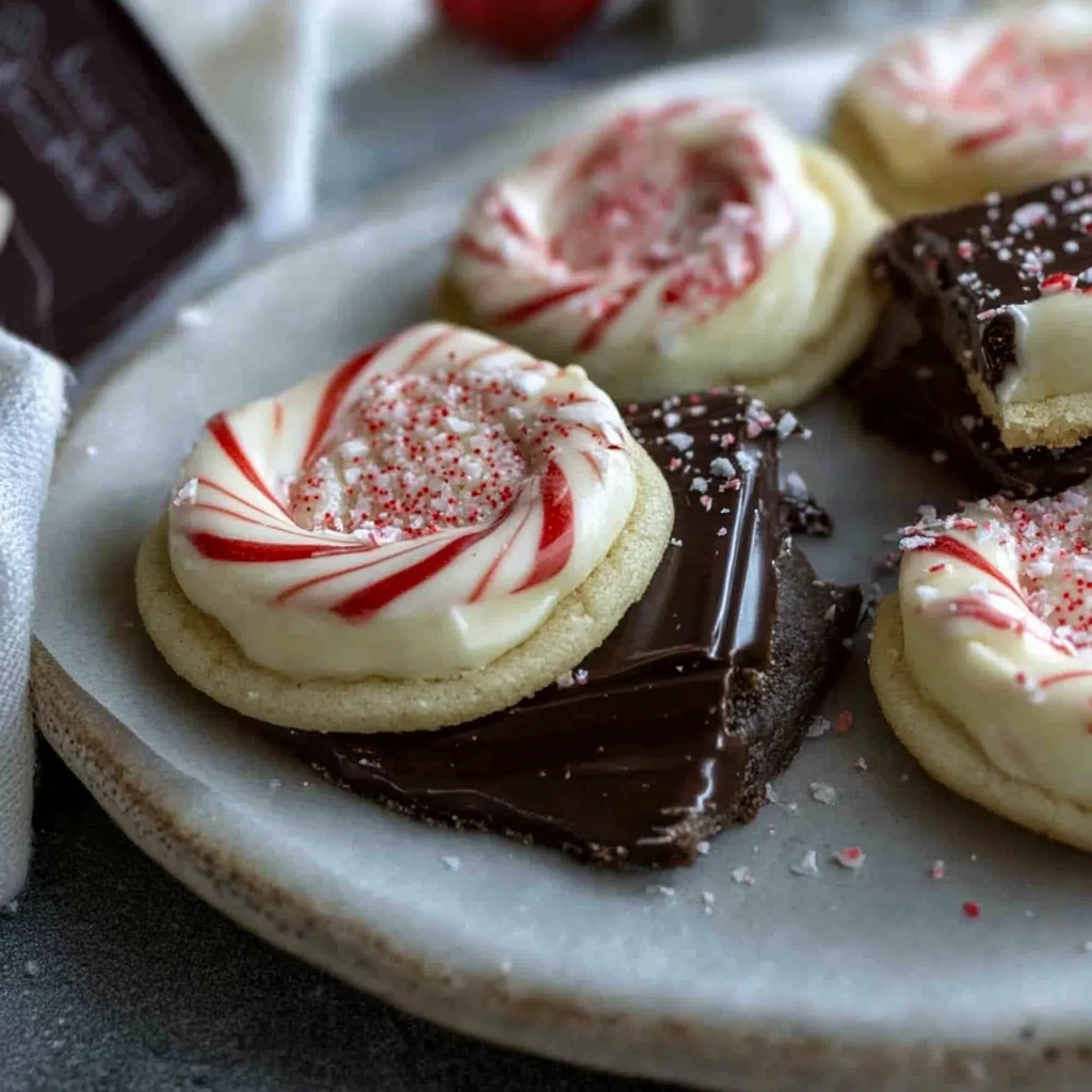 Chocolate Peppermint Bark Sugar Cookies